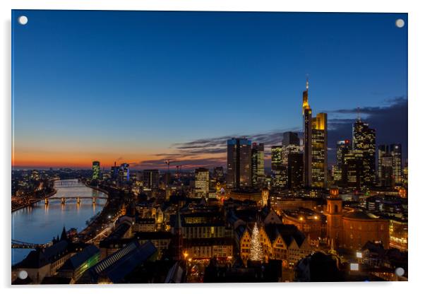 Frankfurt Blue Hour Acrylic by Thomas Schaeffer