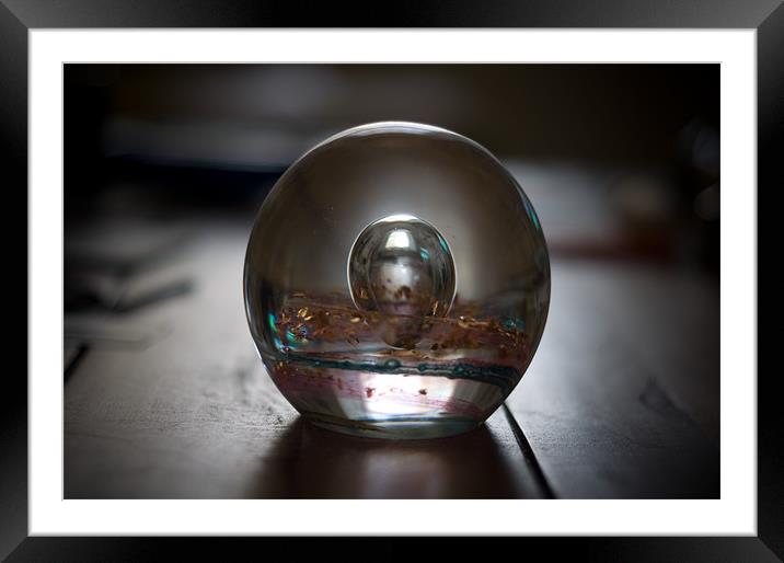 Glass orb paper weight Framed Mounted Print by K. Appleseed.