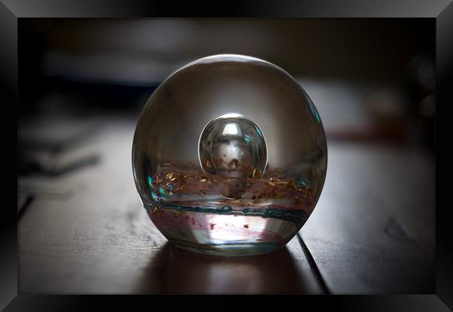 Glass orb paper weight Framed Print by K. Appleseed.