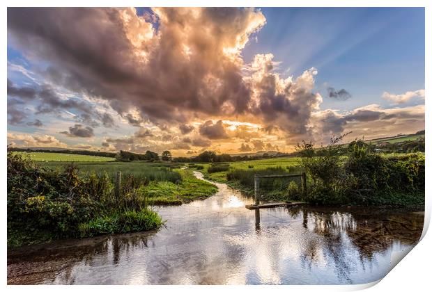 Lukely Brook Carisbrooke Isle Of Wight Print by Wight Landscapes
