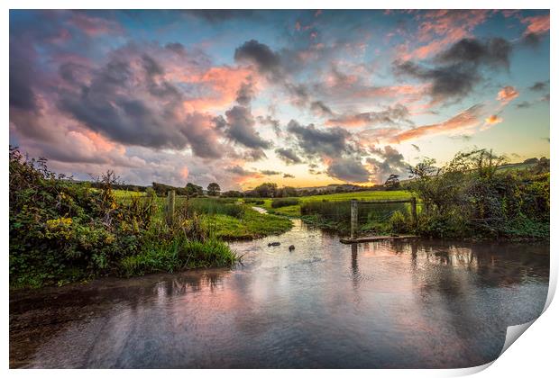Lukely Brook Carisbrooke Isle Of Wight Print by Wight Landscapes