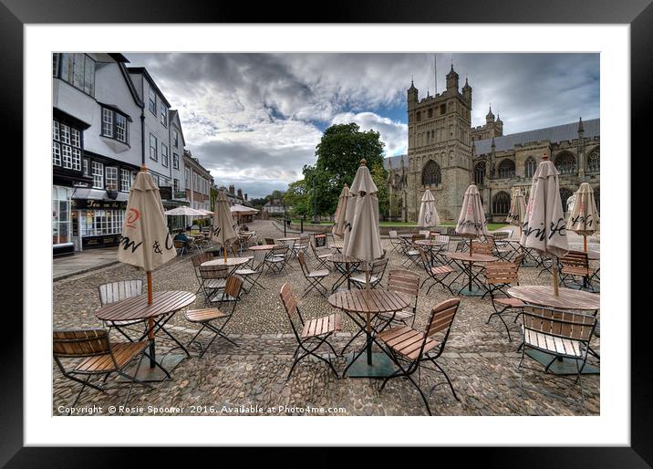 Early morning in Exeter Cathedral Yard  Framed Mounted Print by Rosie Spooner