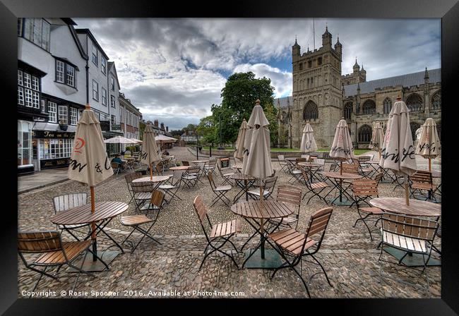 Early morning in Exeter Cathedral Yard  Framed Print by Rosie Spooner