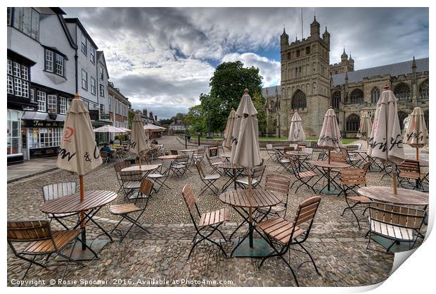 Early morning in Exeter Cathedral Yard  Print by Rosie Spooner