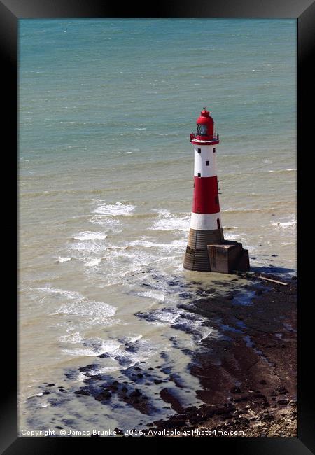 Beachy Head Lighthouse East Sussex Framed Print by James Brunker