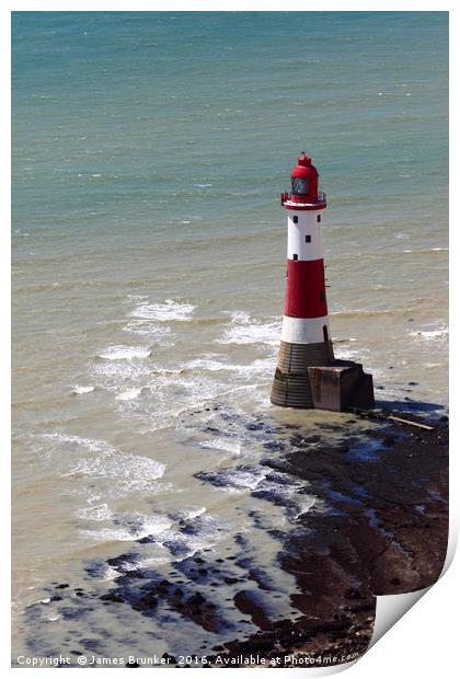 Beachy Head Lighthouse East Sussex Print by James Brunker