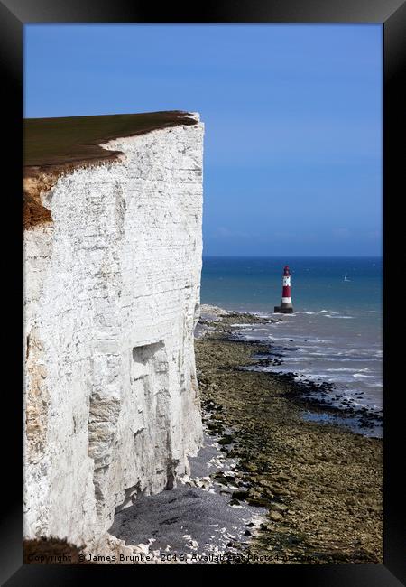 Chalk Headlands on the Sussex Coast  Framed Print by James Brunker