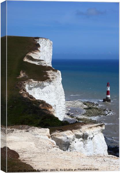 Chalk Headlands on the south coast Sussex  Canvas Print by James Brunker