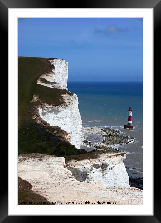 Chalk Headlands on the south coast Sussex  Framed Mounted Print by James Brunker