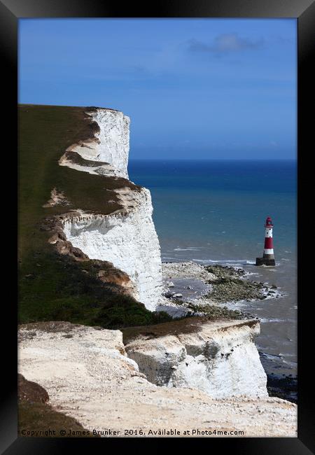 Chalk Headlands on the south coast Sussex  Framed Print by James Brunker