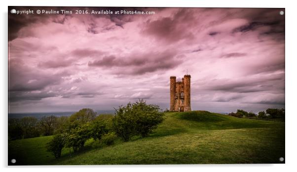 Broadway Tower, Worcestershire, UK Acrylic by Pauline Tims