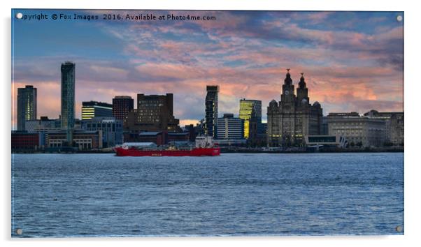 Liverpool city  Acrylic by Derrick Fox Lomax