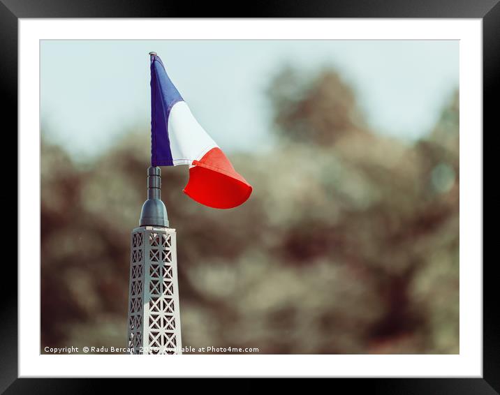 France Flag Close Up On Sunny Day Framed Mounted Print by Radu Bercan