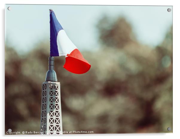 France Flag Close Up On Sunny Day Acrylic by Radu Bercan