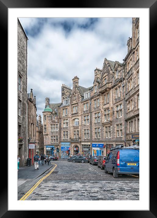 Edinburgh Royal Mile Street Framed Mounted Print by Antony McAulay