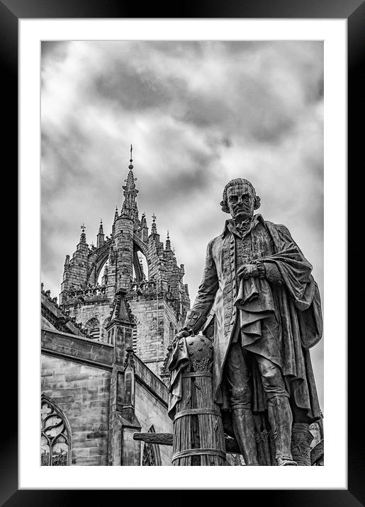 Edinburgh Statue of Adam Smith Framed Mounted Print by Antony McAulay