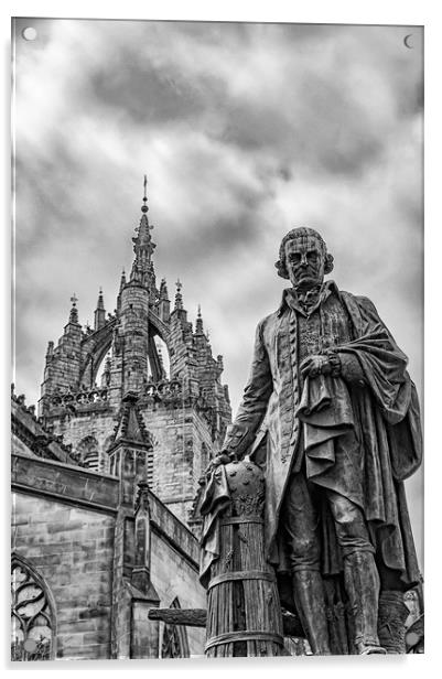 Edinburgh Statue of Adam Smith Acrylic by Antony McAulay