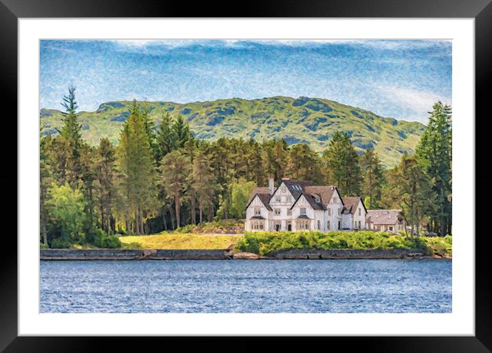 Loch Katrine Digital Painting Framed Mounted Print by Antony McAulay