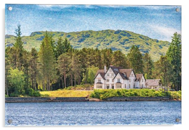 Loch Katrine Digital Painting Acrylic by Antony McAulay