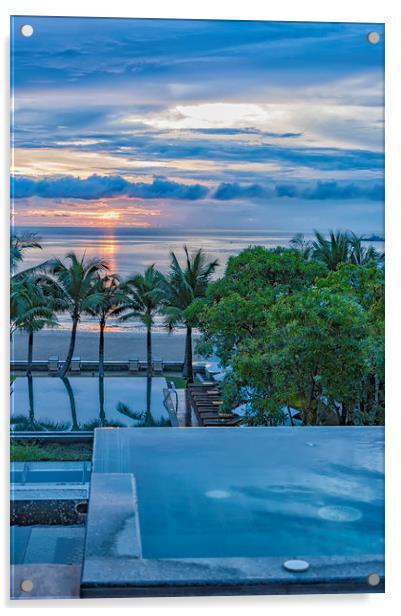 Luxury Jacuzzi Sunrise Paradise Acrylic by Antony McAulay