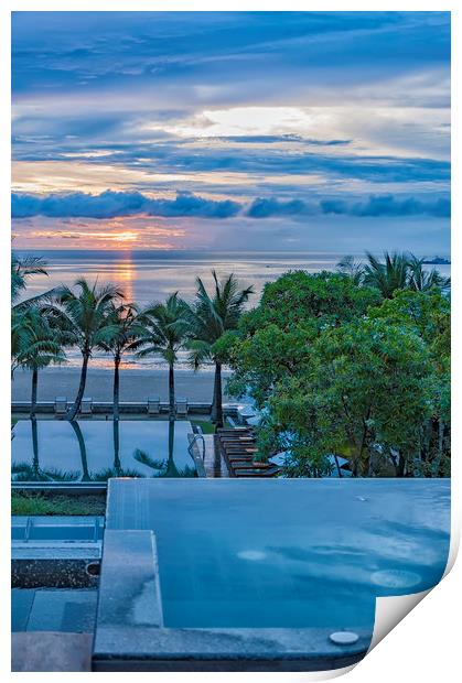 Luxury Jacuzzi Sunrise Paradise Print by Antony McAulay