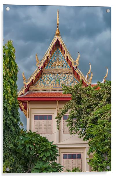Phetchaburi Temple Facade Acrylic by Antony McAulay