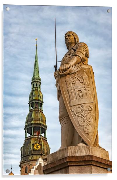  Riga Saint Roland Statue Acrylic by Antony McAulay