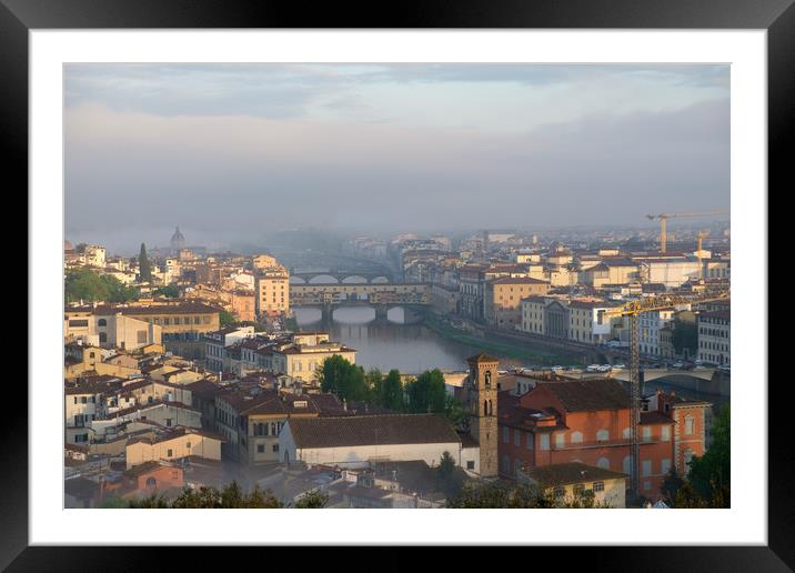 Florence in the fog Framed Mounted Print by Ranko Dokmanovic