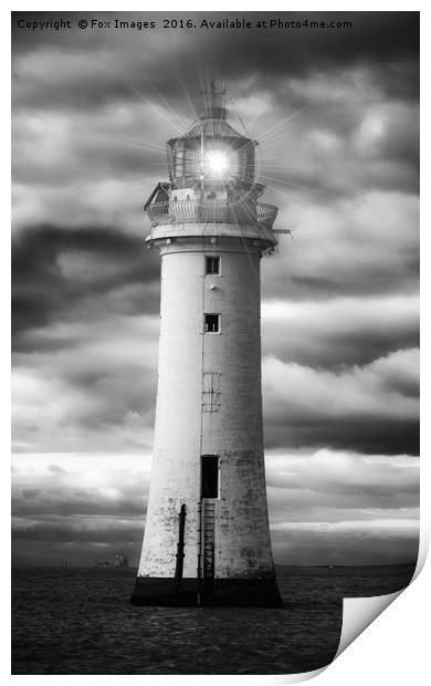 New brighton lighthouse Print by Derrick Fox Lomax