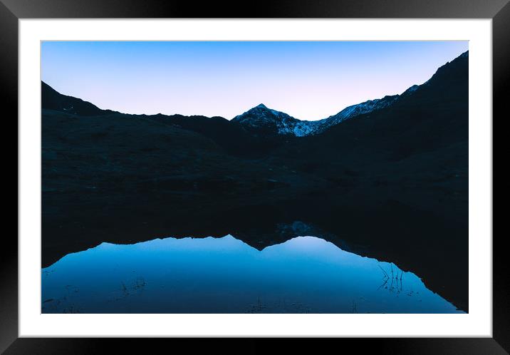 Mount Snowdon Reflected Framed Mounted Print by Owen Gee