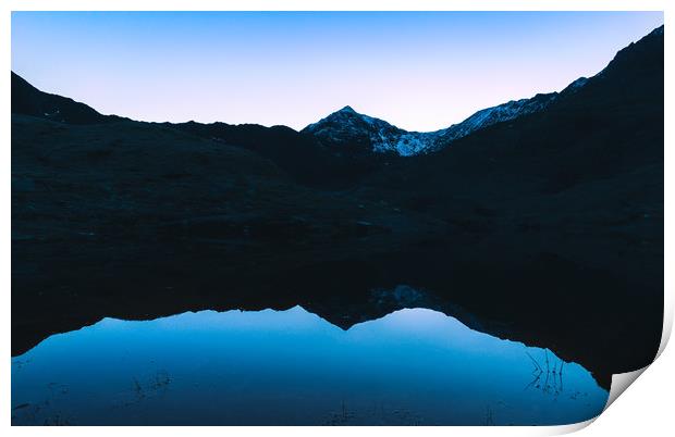 Mount Snowdon Reflected Print by Owen Gee