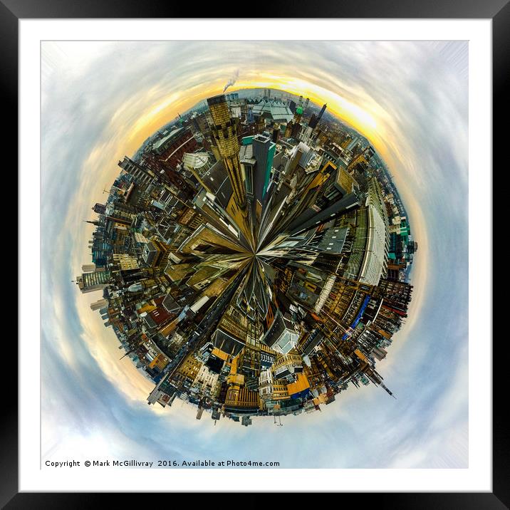 Glasgow Little Planet Framed Mounted Print by Mark McGillivray