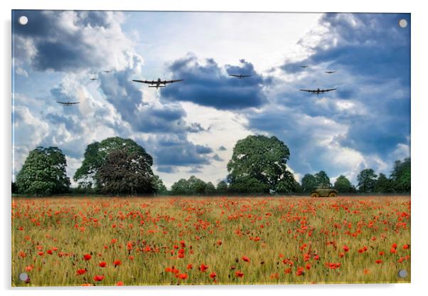 Bombers Overhead Acrylic by J Biggadike