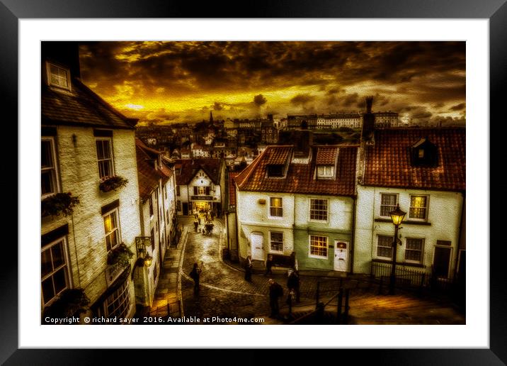 Bygone Whitby Framed Mounted Print by richard sayer