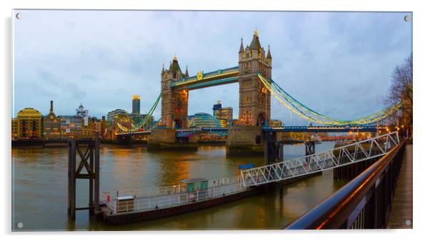 Tower Bridge Panorama Acrylic by Owen Gee
