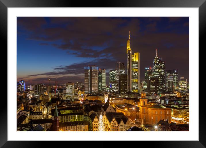 Frankfurt Skyline Framed Mounted Print by Thomas Schaeffer