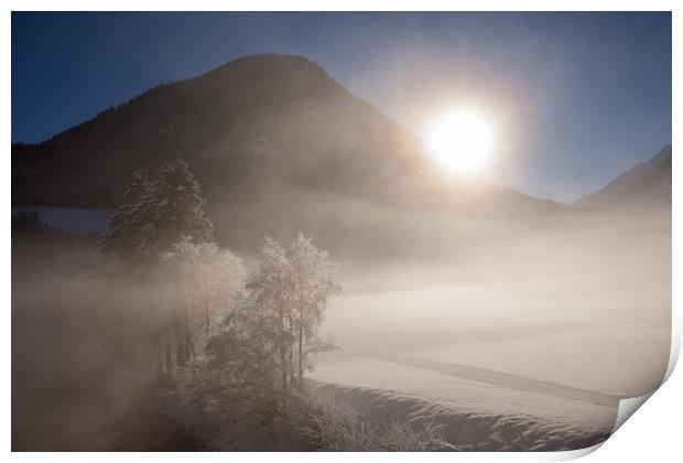 Misty winter morning Print by Thomas Schaeffer