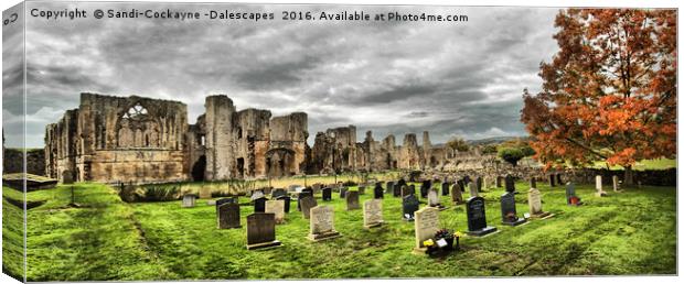 Easby Abbey Panorama Canvas Print by Sandi-Cockayne ADPS