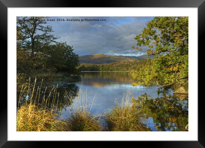 Rydal Water In Autumn Framed Mounted Print by Jamie Green