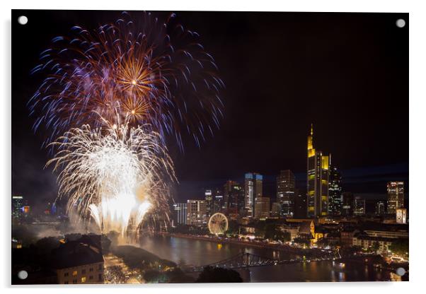 Fireworks over Frankfurt Acrylic by Thomas Schaeffer