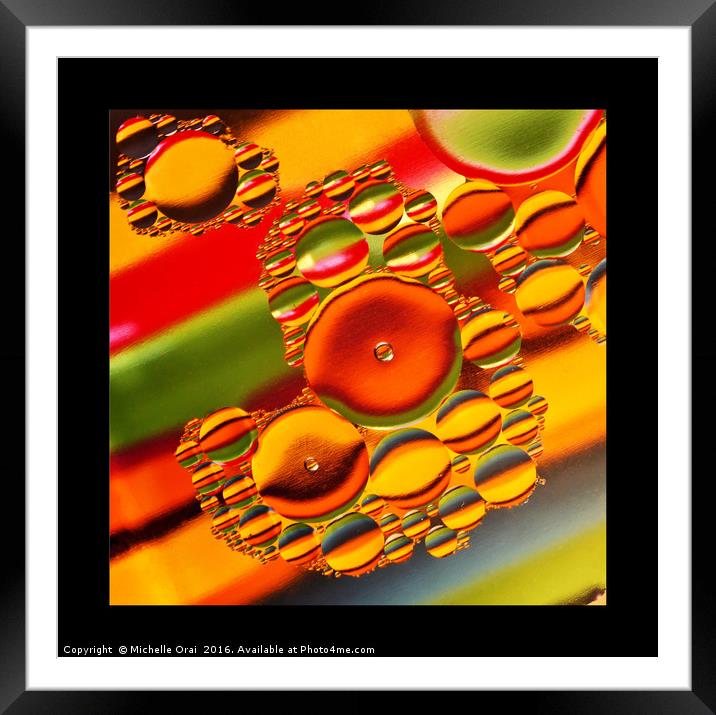 Oil and Bubbles Framed Mounted Print by Michelle Orai