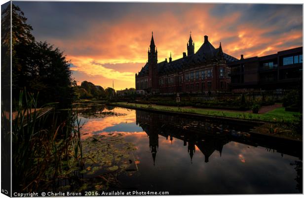 Beautiful sunrise on the peace palace, seat of the Canvas Print by Ankor Light