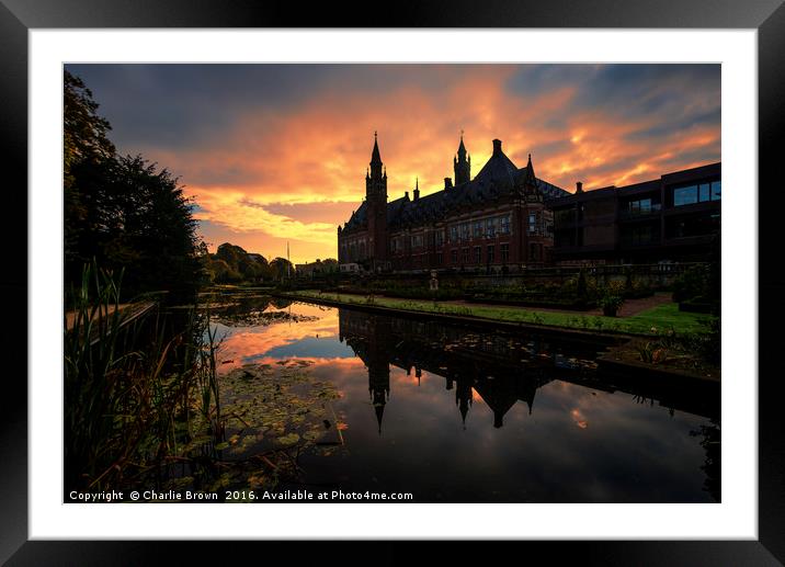 Beautiful sunrise on the peace palace, seat of the Framed Mounted Print by Ankor Light