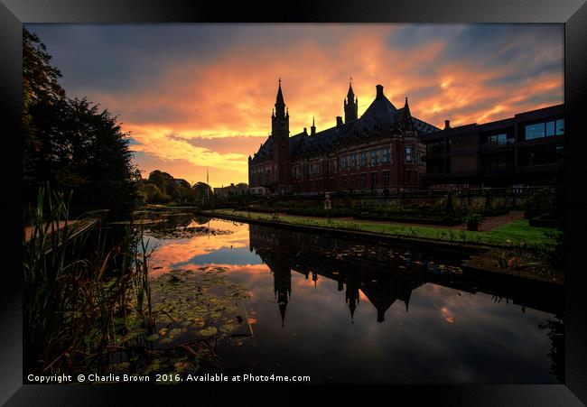 Beautiful sunrise on the peace palace, seat of the Framed Print by Ankor Light