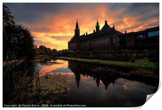 Beautiful sunrise on the peace palace, seat of the Print by Ankor Light