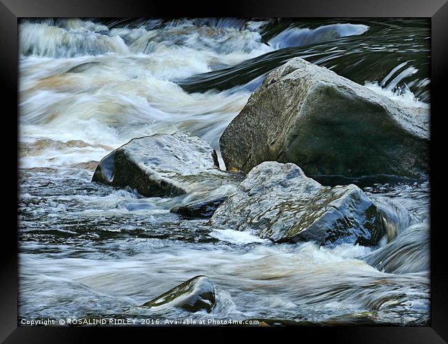 "WATER OVER ROCKS" Framed Print by ROS RIDLEY
