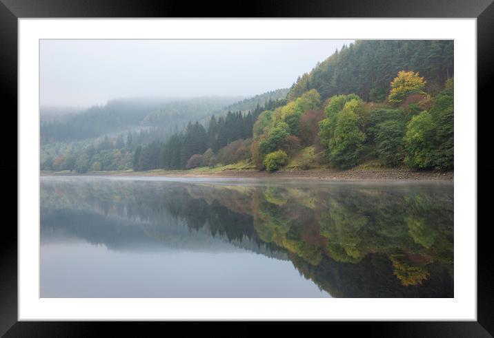 Still water at Ladybower Framed Mounted Print by Andrew Kearton