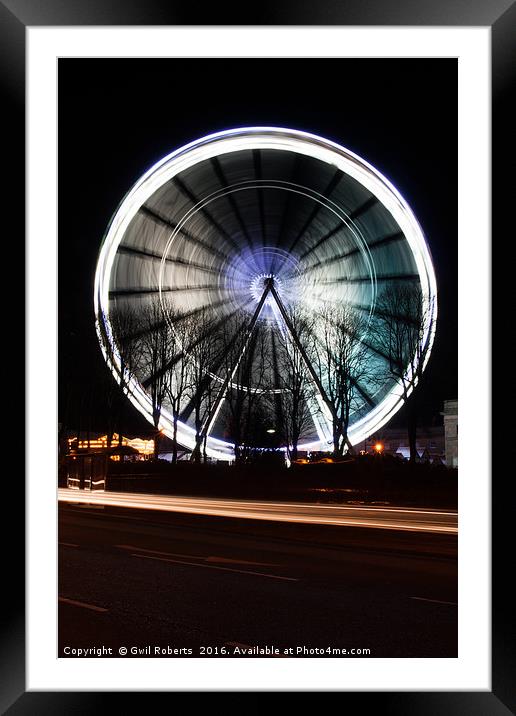 Ferris wheel in motion Framed Mounted Print by Gwil Roberts