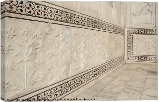 Taj Mahal Marble Inlay Canvas Print by Carole-Anne Fooks