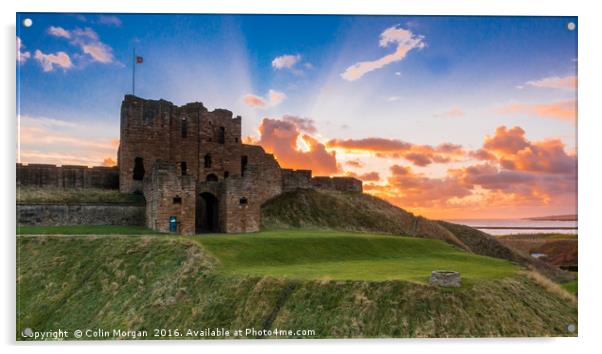 Tynemouth Priory Sunrise Acrylic by Colin Morgan